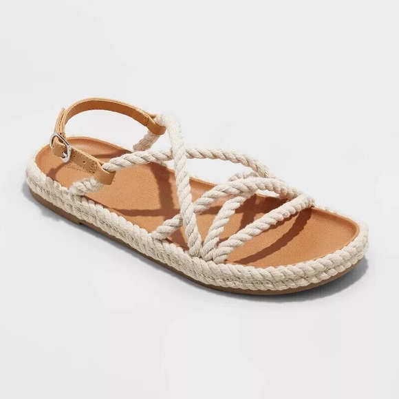 Women's Serena Rope Sandals - Universal Thread - almond - various sizes- new - Picture 1 of 5